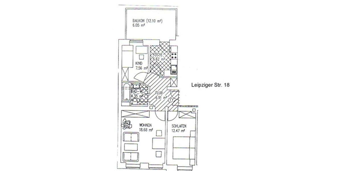 Etagenwohnung Zwickau - 3 Zimmer, 65 m&sup2;, 325&euro; | Angebot:24589905