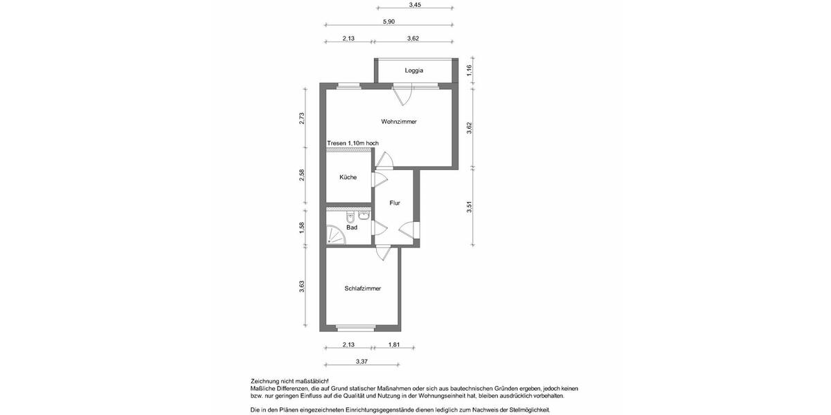 Erdgeschoßwohnung Zwickau Neuplanitz - 2 Zimmer, 50 m&sup2;, 325&euro; | Angebot:26017459