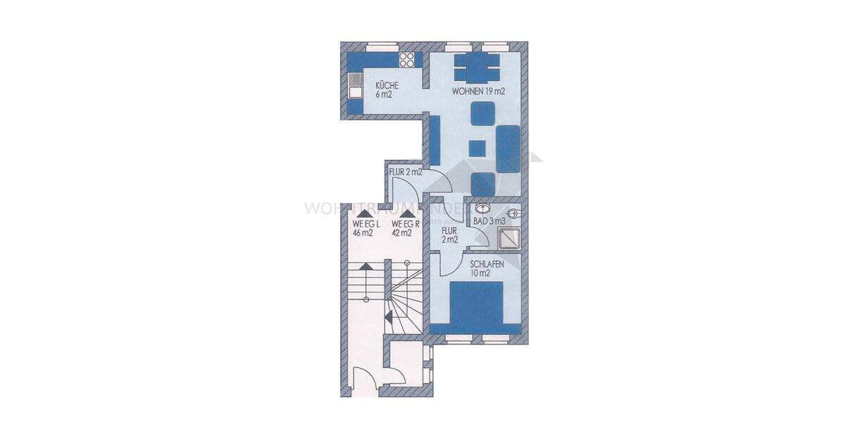Etagenwohnung Zwickau Cainsdorf - 2 Zimmer, 45 m&sup2;, 290&euro; | Angebot:26560813