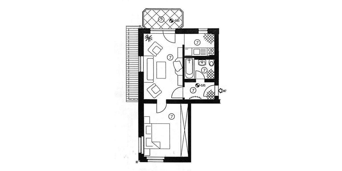 Etagenwohnung Zwickau Marienthal - 2 Zimmer, 44 m&sup2;, 45.000&euro; | Angebot:25707515