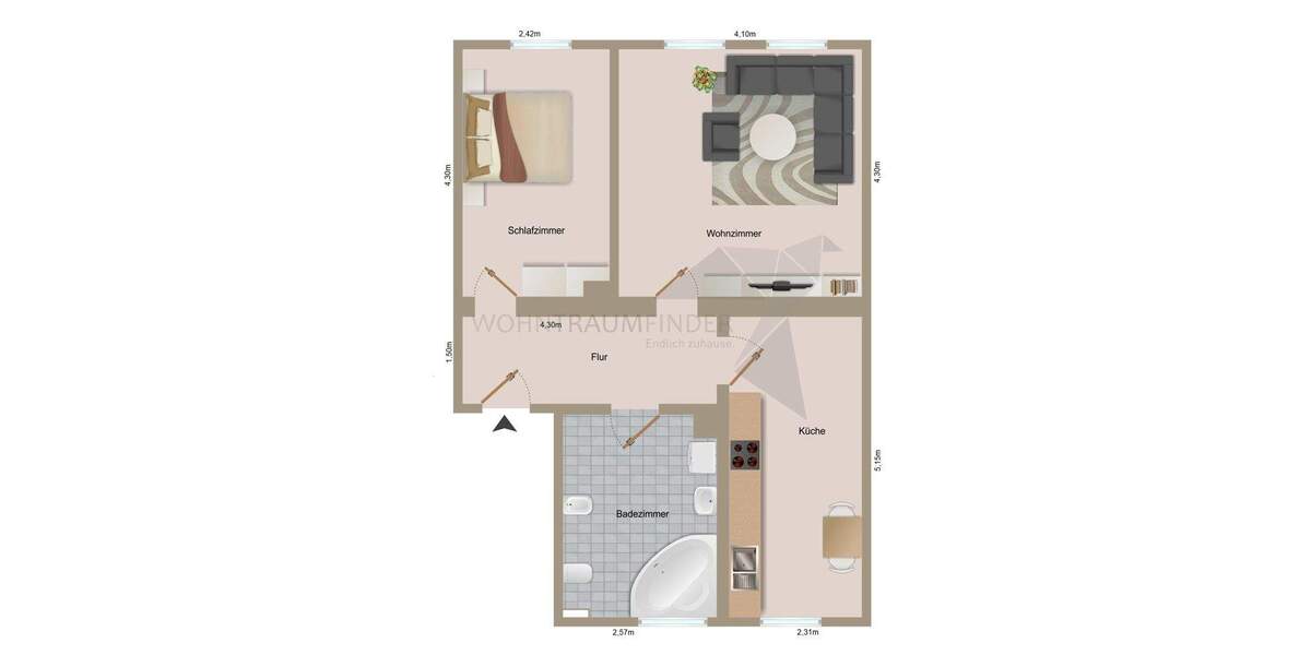 Etagenwohnung Werdau - 2 Zimmer, 54 m&sup2;, 299&euro; | Angebot:25897706