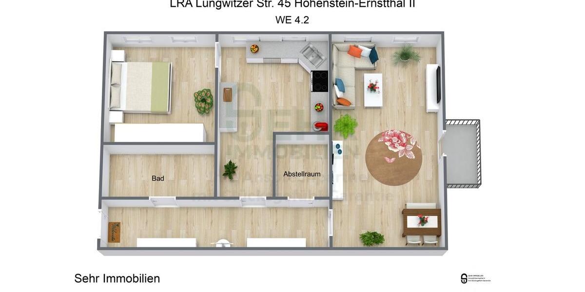 Dachgeschoßwohnung Hohenstein-Ernstthal Ernstthal - 2 Zimmer, 85 m&sup2;, 684&euro; | Angebot:25322158