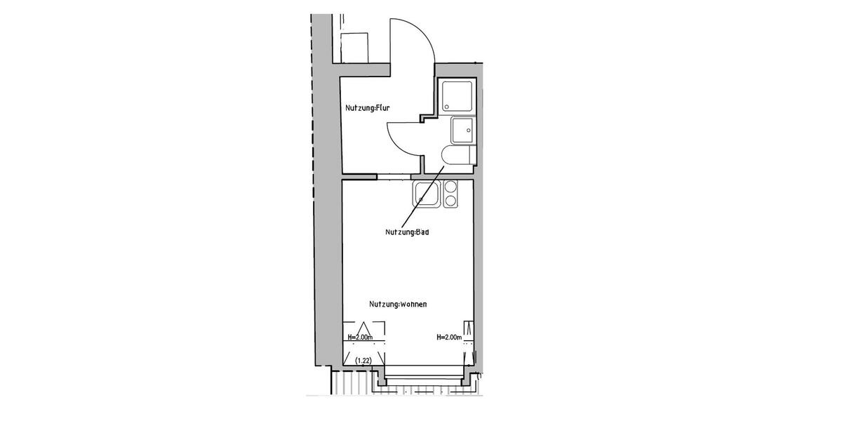 Etagenwohnung Zwickau - 1 Zimmer, 19 m&sup2;, 157&euro; | Angebot:26661302