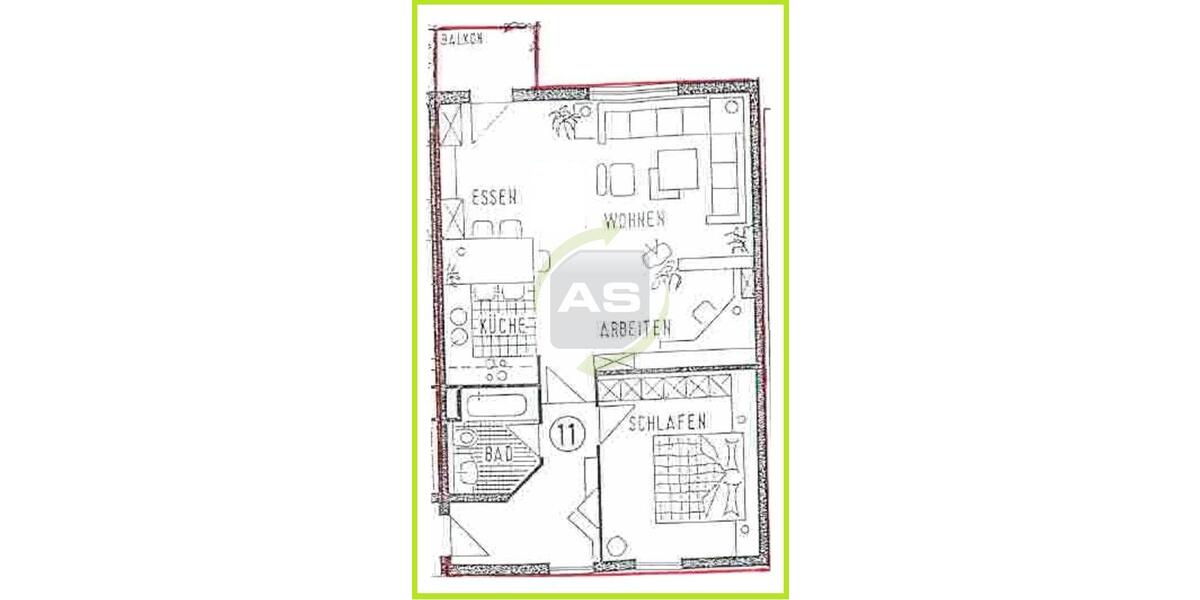 Etagenwohnung Zwickau - 2 Zimmer, 69 m&sup2;, 380&euro; | Angebot:25887100