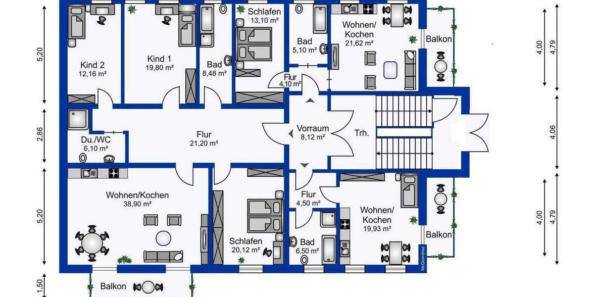 Terrassenwohnung Limbach Limbach-Oberfrohna - 5 Zimmer, 151 m&sup2;, 265.000&euro; | Angebot:25905556