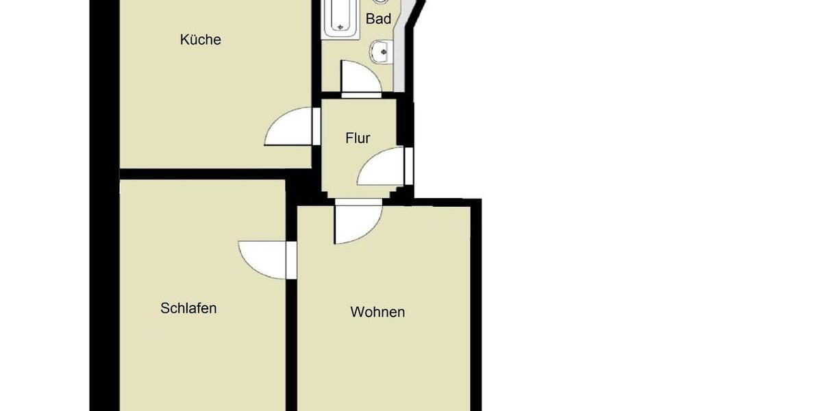 Etagenwohnung Zwickau - 2 Zimmer, 60 m&sup2;, 350&euro; | Angebot:25974143