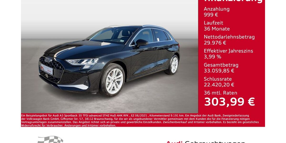 Audi A3 9.191 km 30.975 &euro; Bernsdorf 09337