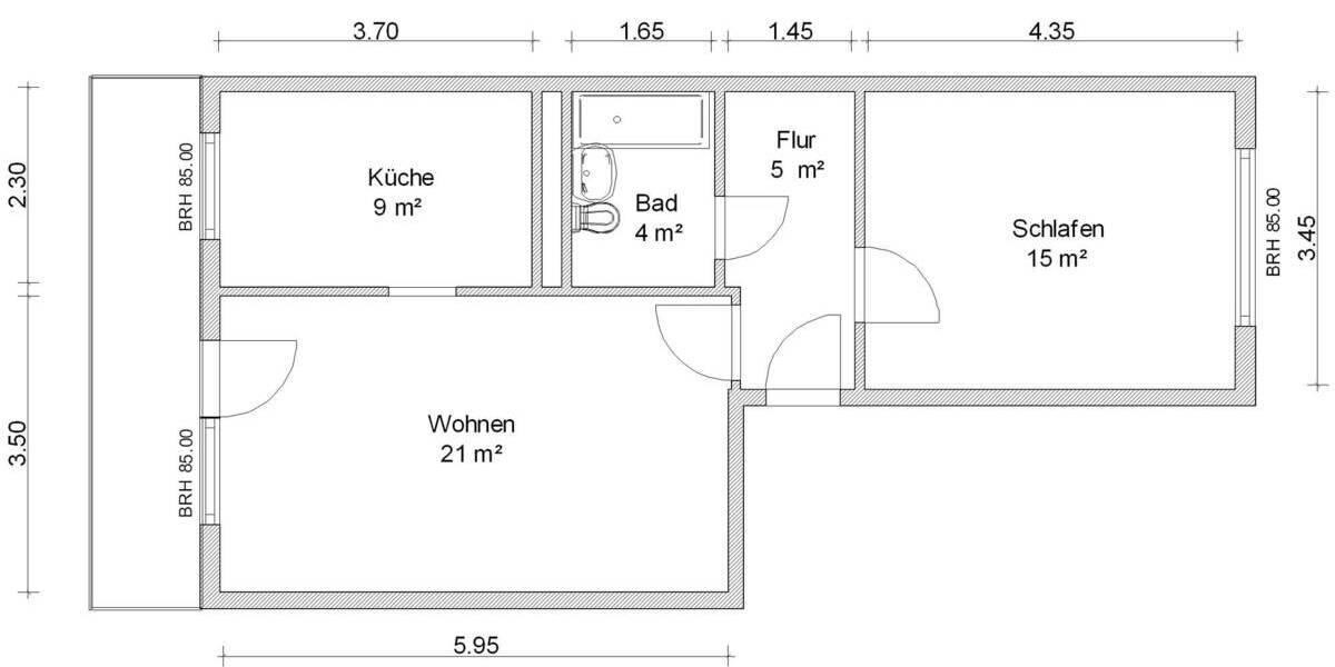 Etagenwohnung Zwickau Eckersbach - 2 Zimmer, 57 m&sup2;, 342&euro; | Angebot:25733948