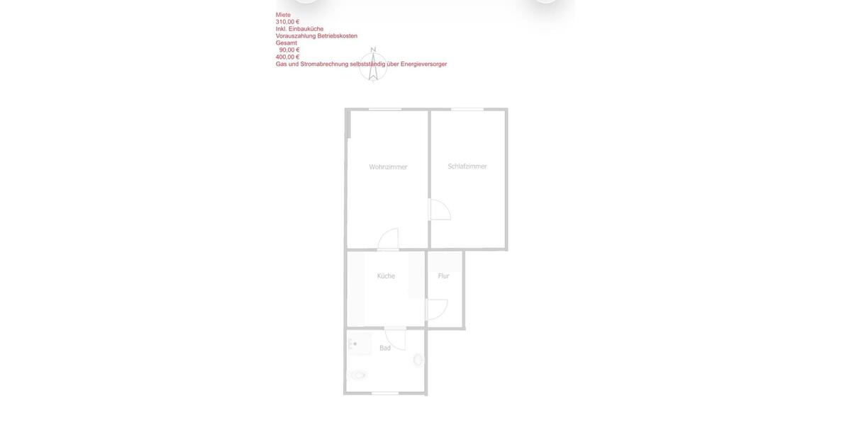Dachgeschoßwohnung Zwickau Zwickau-Nord - 2 Zimmer, 45 m&sup2;, 390&euro; | Angebot:26148687