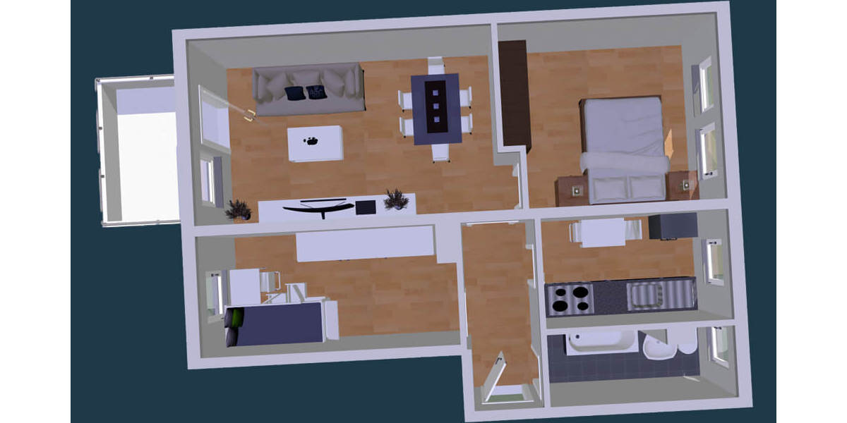 Etagenwohnung Zwickau Eckersbach - 3 Zimmer, 59 m&sup2;, 413&euro; | Angebot:25771301