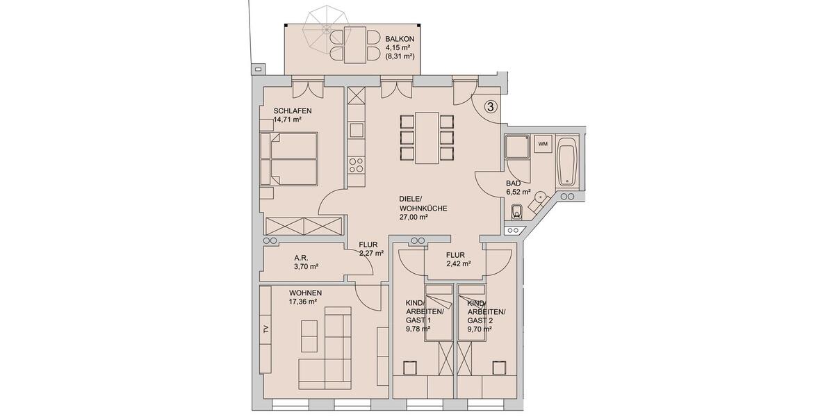 Etagenwohnung Zwickau - 4 Zimmer, 99 m&sup2;, 860&euro; | Angebot:23846040