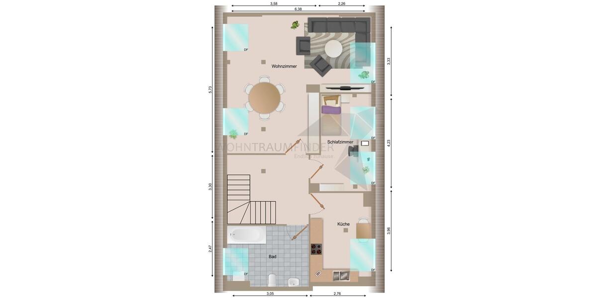 Maisonettenwohnung Zwickau - 2 Zimmer, 73 m&sup2;, 399&euro; | Angebot:25649762