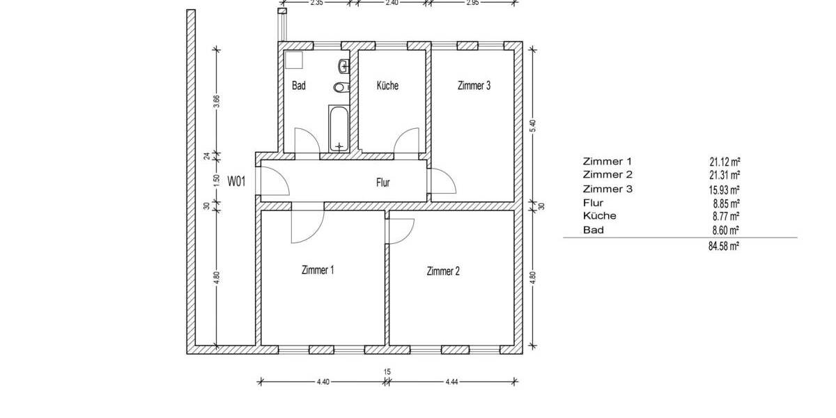 Etagenwohnung Hohenstein-Ernstthal Ernstthal - 3 Zimmer, 79.900&euro; | Angebot:25668404