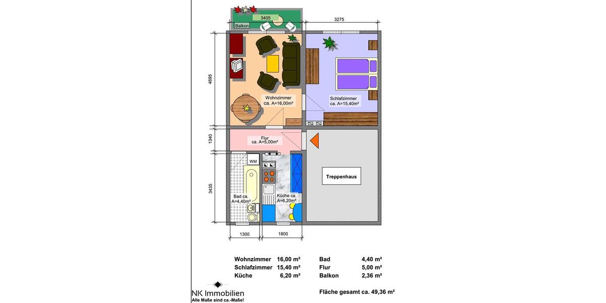Etagenwohnung Limbach-Oberfrohna Oberfrohna - 2 Zimmer, 49 m&sup2;, 333&euro; | Angebot:26681047