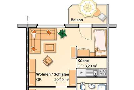 Wohnung Werdau Werdau, Stadt - 1.5 Zimmer, 33 m&sup2;, 167&euro; | Angebot:1903874