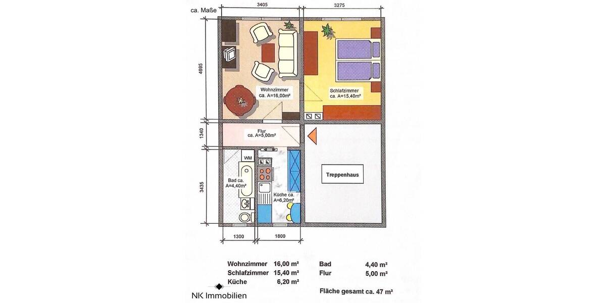 Etagenwohnung Limbach-Oberfrohna Oberfrohna - 2 Zimmer, 47 m&sup2;, 39.950&euro; | Angebot:25692130