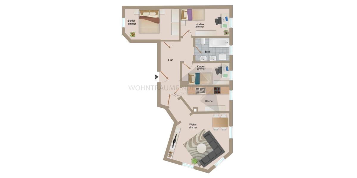 Dachgeschoßwohnung Zwickau - 4 Zimmer, 80 m&sup2;, 499&euro; | Angebot:25220593