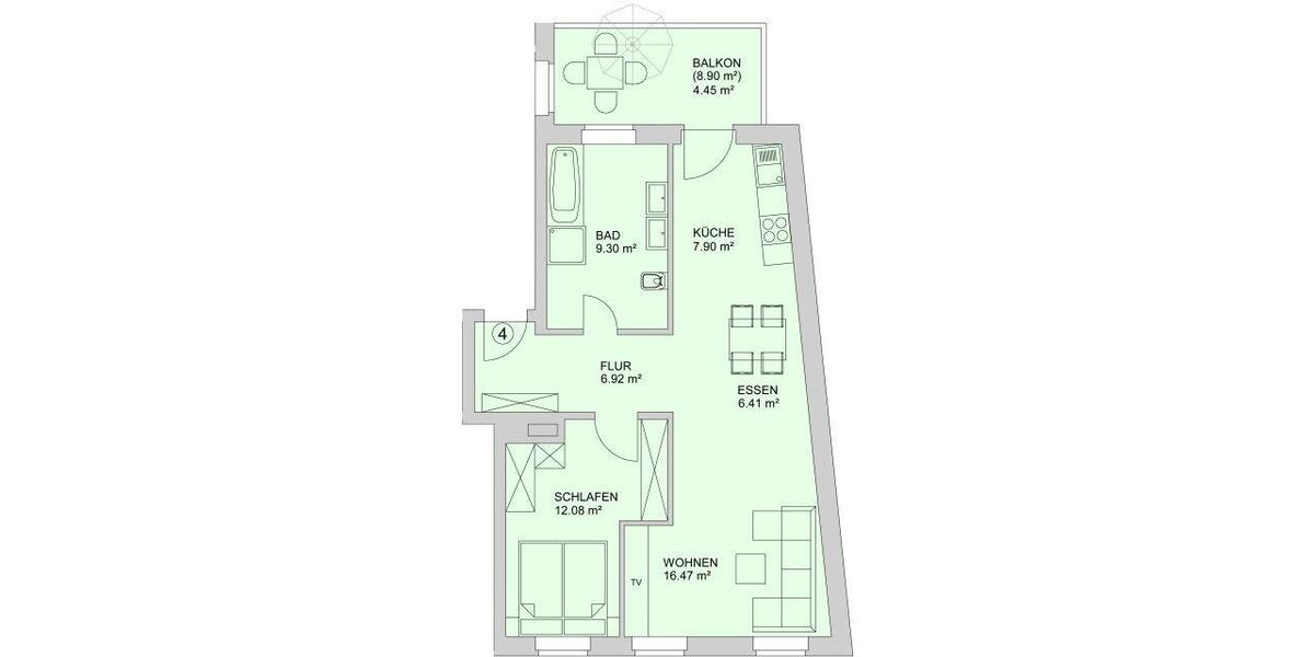Etagenwohnung Wilkau-Haßlau Haßlau - 2 Zimmer, 64 m&sup2;, 400&euro; | Angebot:24418372
