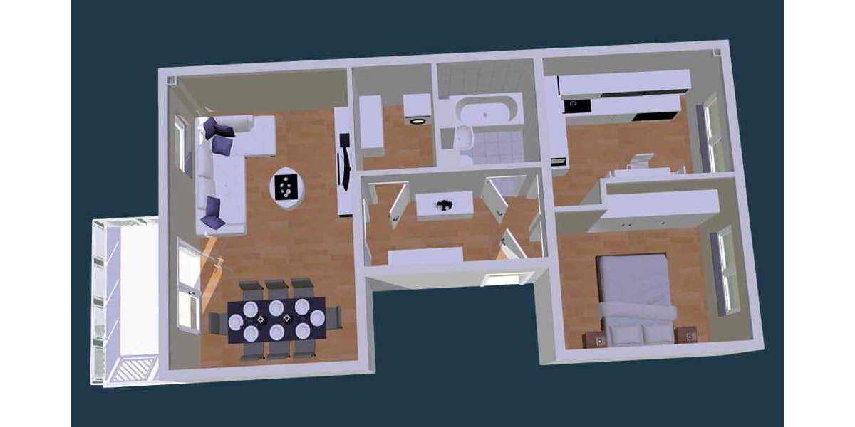 Etagenwohnung Zwickau Eckersbach - 2 Zimmer, 59 m&sup2;, 325&euro; | Angebot:25676696