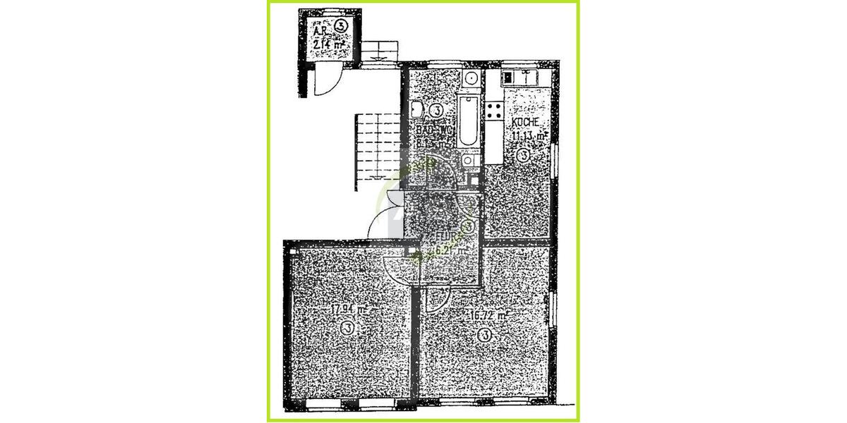 Etagenwohnung Zwickau - 2 Zimmer, 62 m&sup2;, 361&euro; | Angebot:22591314