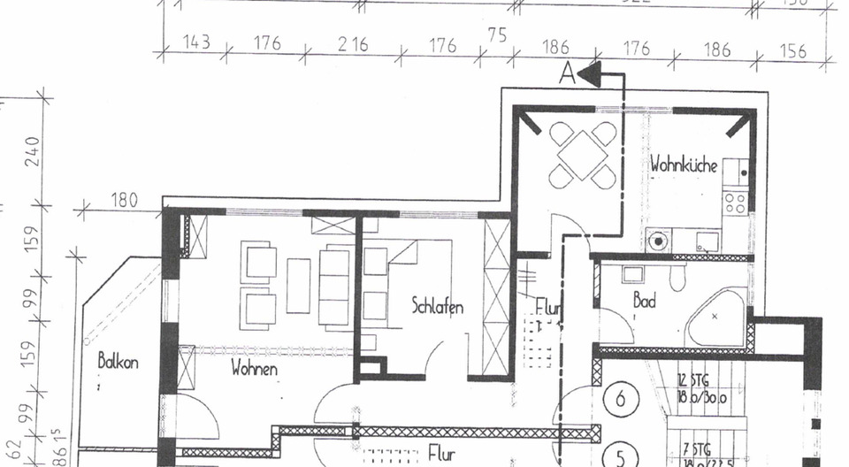 Dachgeschoßwohnung Limbach-Oberfrohna Oberfrohna - 2 Zimmer, 66 m&sup2;, 470&euro; | Angebot:24691492