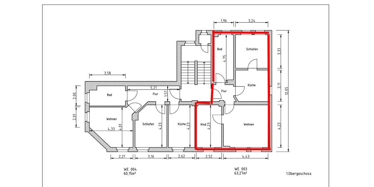 Etagenwohnung Aue-Bad Schlema Bad Schlema - 3 Zimmer, 63 m&sup2;, 320&euro; | Angebot:25398139