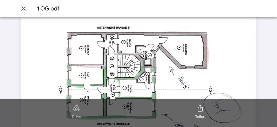 Etagenwohnung Zwickau - 2 Zimmer, 52 m&sup2;, 370&euro; | Angebot:25876183