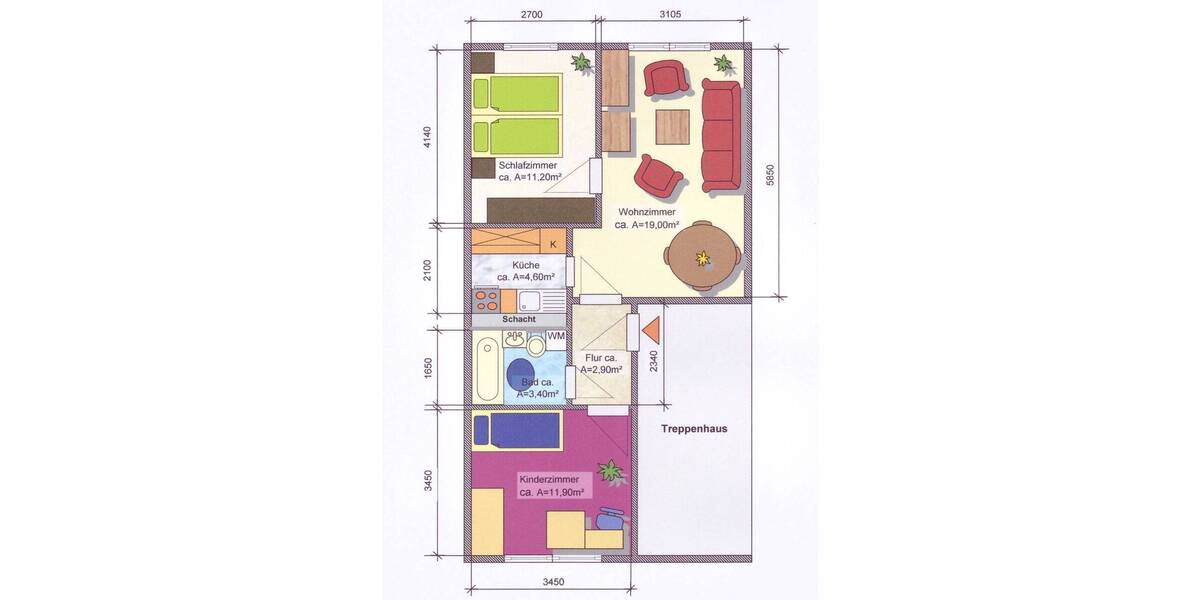 Etagenwohnung Limbach-Oberfrohna Oberfrohna - 3 Zimmer, 53 m&sup2;, 34.463&euro; | Angebot:25740194