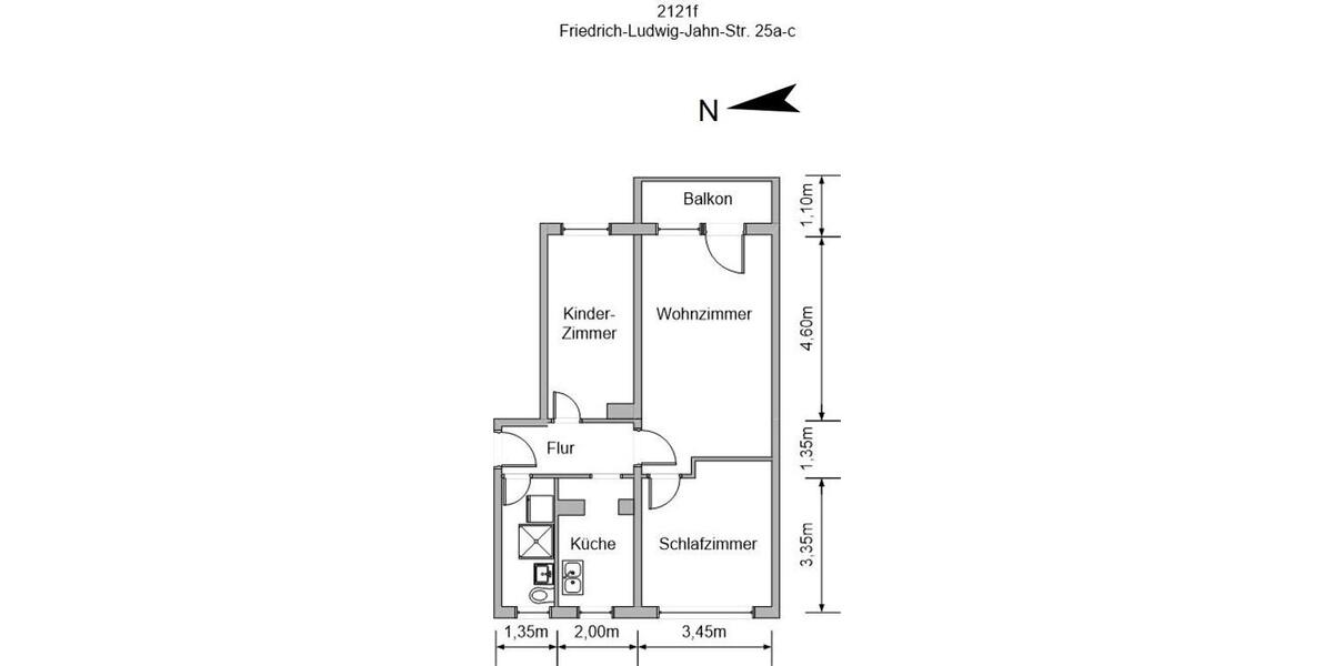 Etagenwohnung Lichtenstein (Sachsen) - 3 Zimmer, 59 m&sup2;, 459&euro; | Angebot:22477571