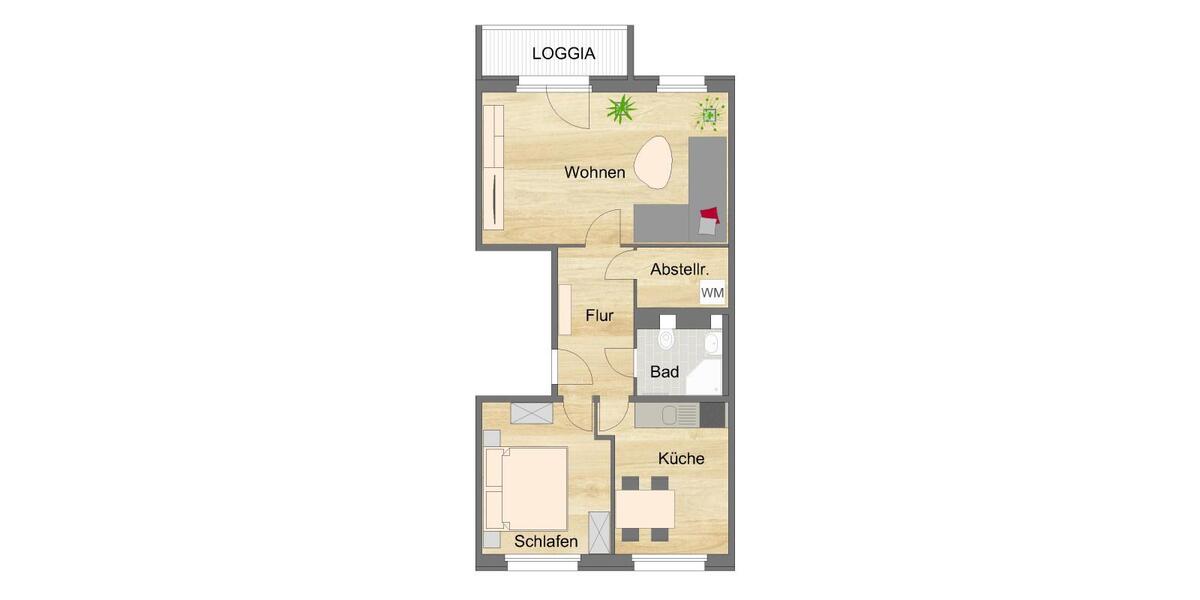 Erdgeschoßwohnung Zwickau Neuplanitz - 2 Zimmer, 58 m&sup2;, 389&euro; | Angebot:23912522