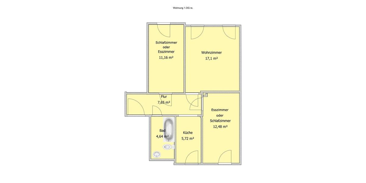 Etagenwohnung Lichtentanne - 3 Zimmer, 58 m&sup2;, 348&euro; | Angebot:24891371