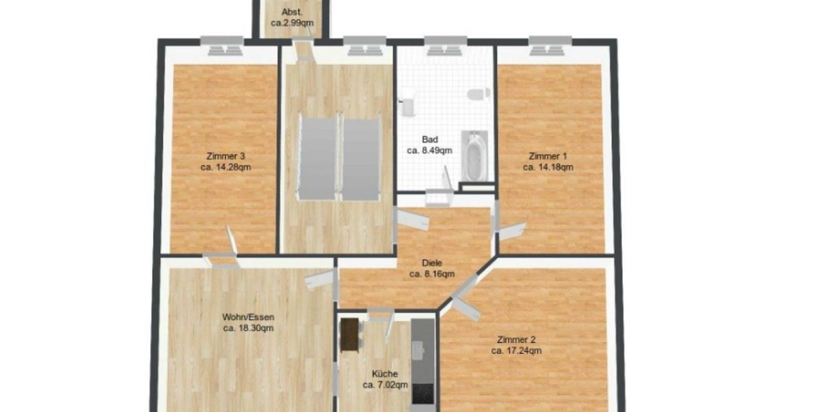 Etagenwohnung Zwickau Zwickau-West - 4 Zimmer, 91 m&sup2;, 600&euro; | Angebot:24865040