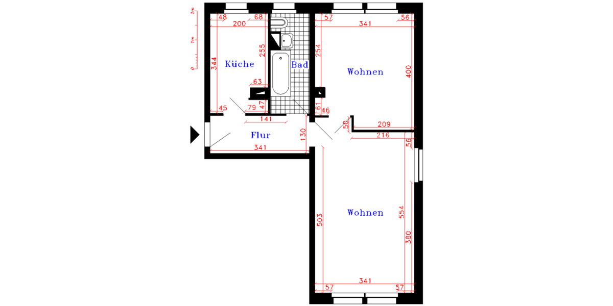 Etagenwohnung Penig - 2 Zimmer, 48 m&sup2;, 287&euro; | Angebot:21651806