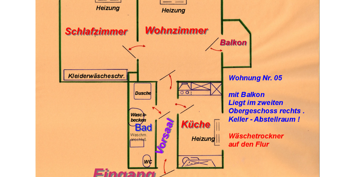 Etagenwohnung Gersdorf - 2 Zimmer, 50 m&sup2;, 355&euro; | Angebot:25723746