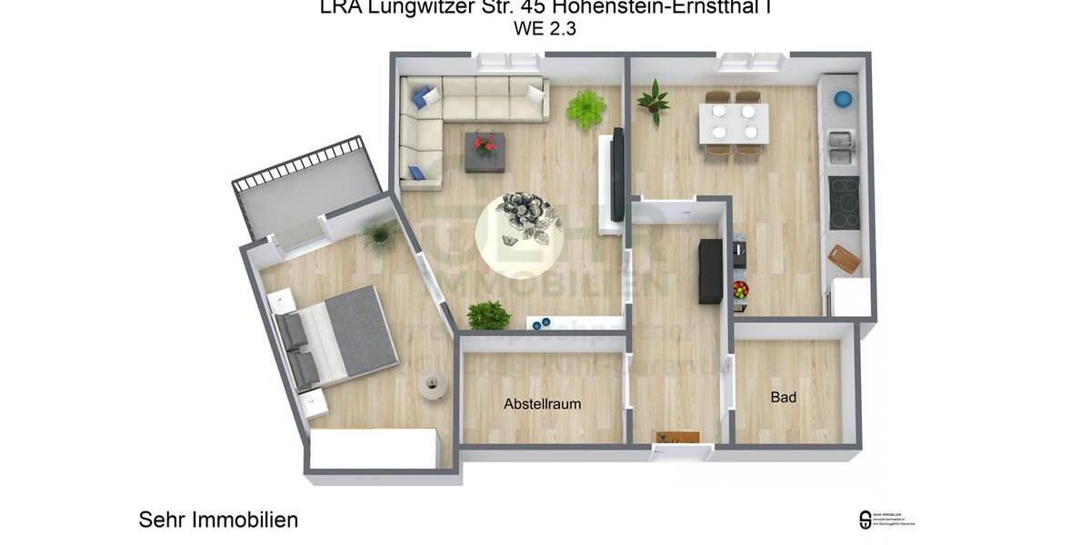 Etagenwohnung Hohenstein-Ernstthal Ernstthal - 2 Zimmer, 56 m&sup2;, 452&euro; | Angebot:17948020