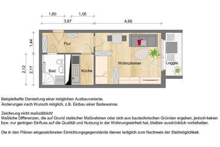 Wohnung Zwickau Neuplanitz - 1 Zimmer, 31 m&sup2;, 208&euro; | Angebot:26030489