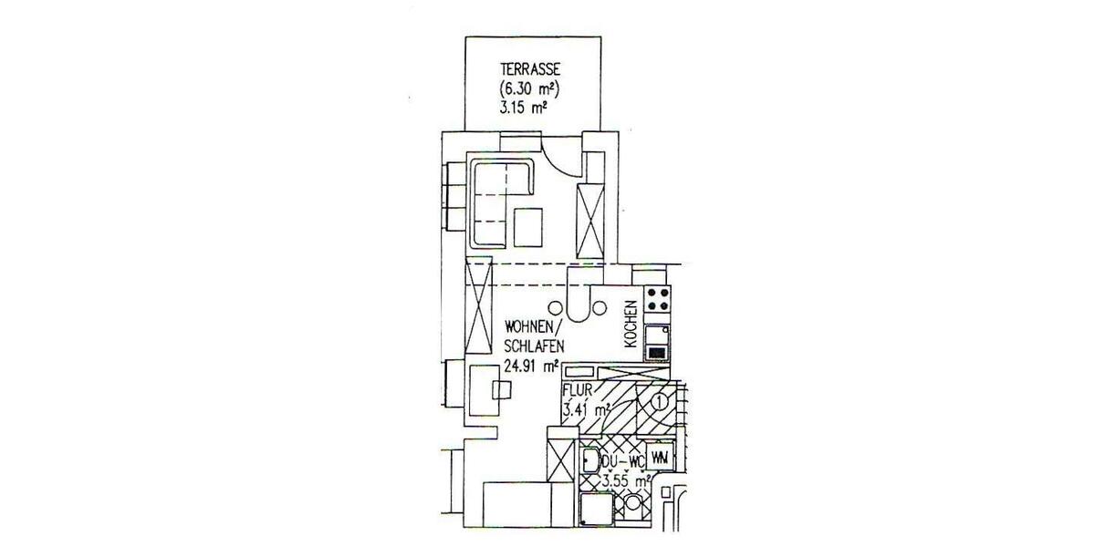 Erdgeschoßwohnung Zwickau - 1.5 Zimmer, 35 m&sup2;, 230&euro; | Angebot:21467657