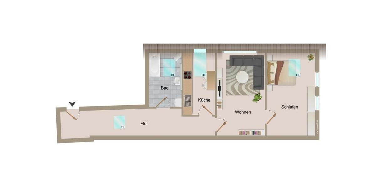 Dachgeschoßwohnung Zwickau - 2 Zimmer, 65 m&sup2;, 300&euro; | Angebot:22209708