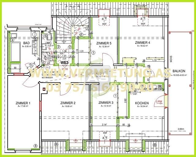 Dachgeschoßwohnung Zwickau - 5 Zimmer, 133 m&sup2;, 950&euro; | Angebot:23792815
