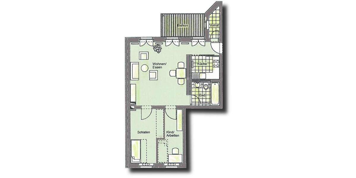 Gewerbeobjekt Zwickau Innenstadt - 2 Zimmer, 64 m&sup2;, 400&euro; | Angebot:25707528