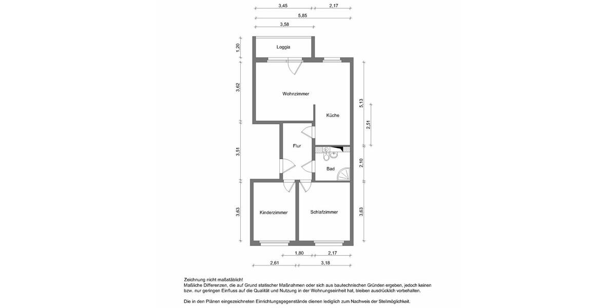 Etagenwohnung Zwickau Neuplanitz - 3 Zimmer, 58 m&sup2;, 389&euro; | Angebot:26481604