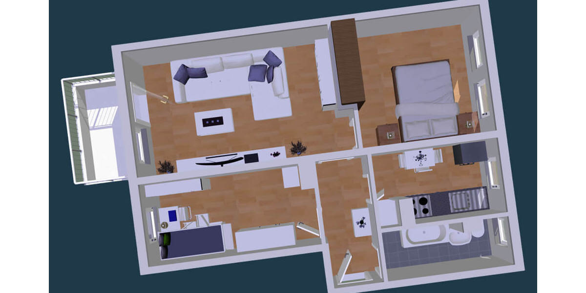 Etagenwohnung Zwickau Eckersbach - 3 Zimmer, 59 m&sup2;, 413&euro; | Angebot:25733942