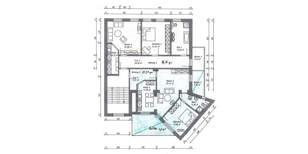 Etagenwohnung Meerane - 2 Zimmer, 89 m&sup2;, 668&euro; | Angebot:25381772