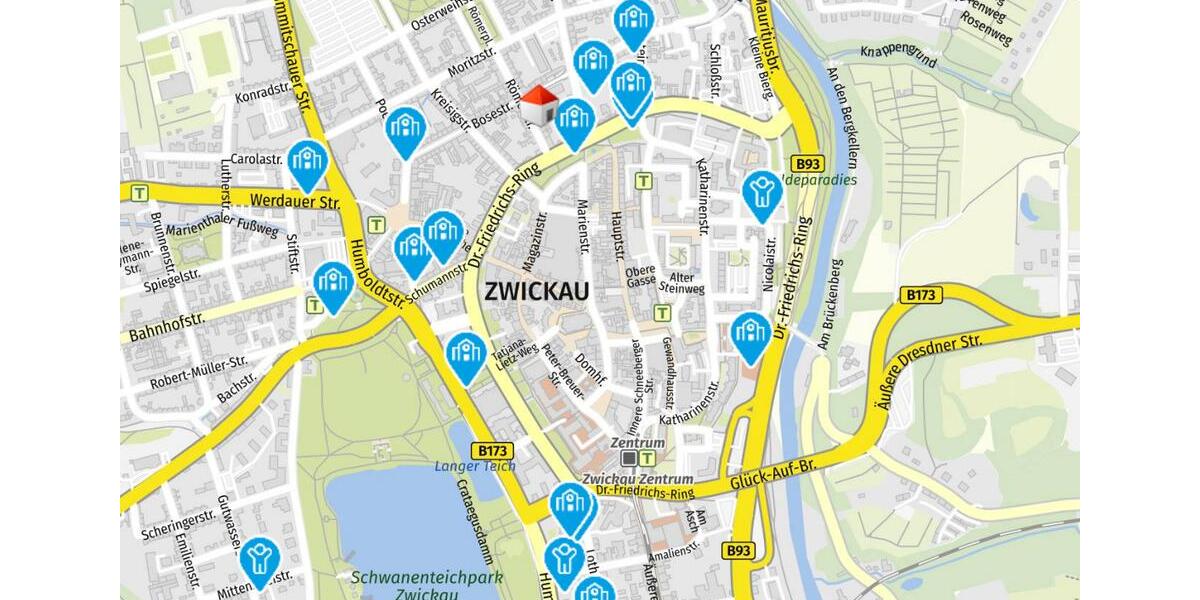Etagenwohnung Zwickau - 3 Zimmer, 68 m&sup2;, 410&euro; | Angebot:21977948