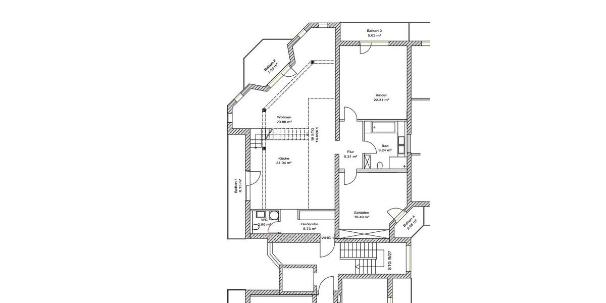 Etagenwohnung Limbach-Oberfrohna Oberfrohna - 3 Zimmer, 178 m&sup2;, 1.080&euro; | Angebot:24393508