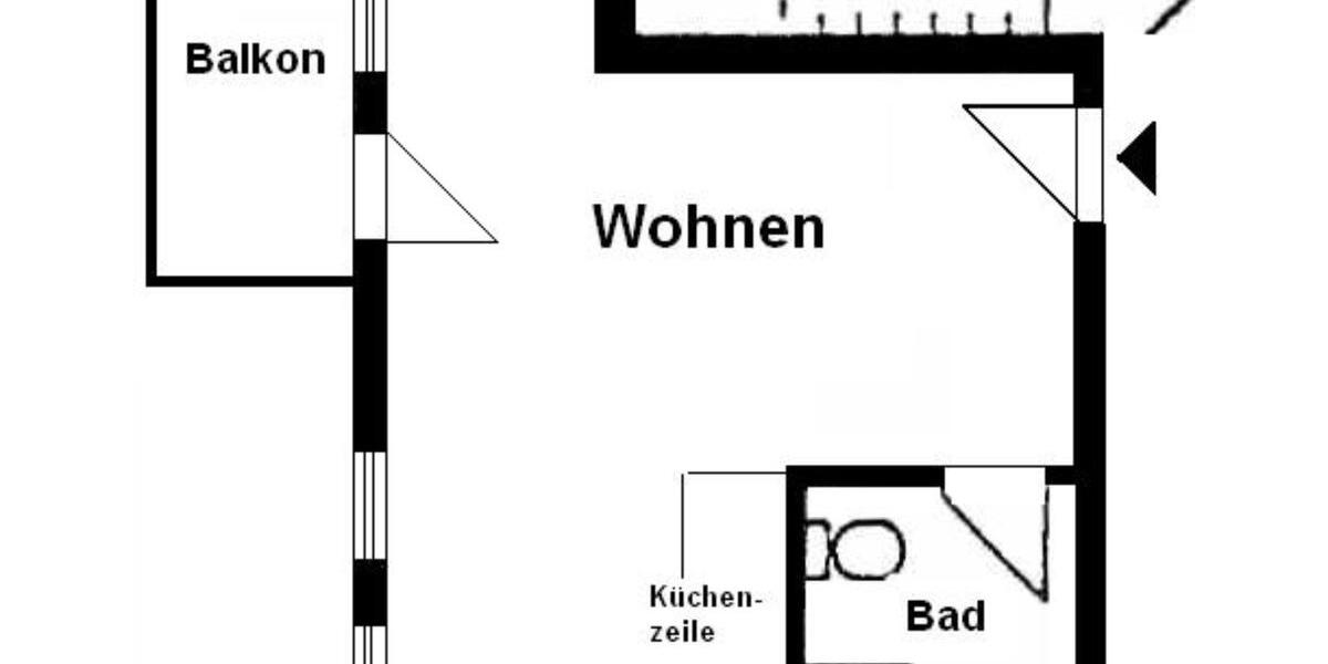 Etagenwohnung Zwickau - 1 Zimmer, 27 m&sup2;, 230&euro; | Angebot:23614840