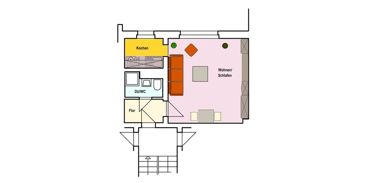 Etagenwohnung Glauchau - 1 Zimmer, 31 m&sup2;, 185&euro; | Angebot:25263505