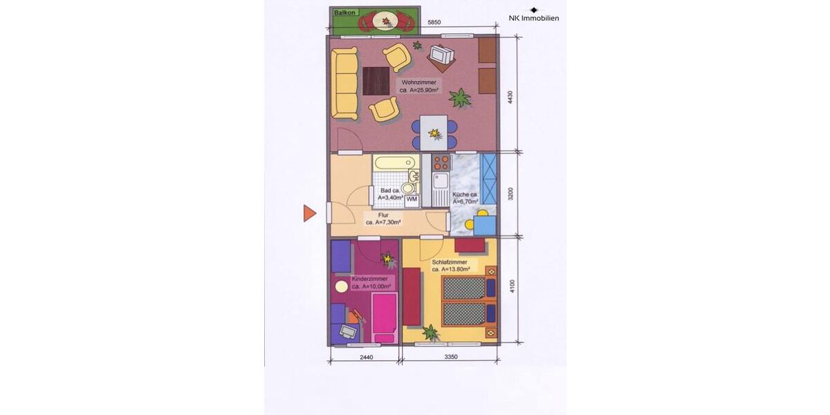 Etagenwohnung Limbach-Oberfrohna Oberfrohna - 3 Zimmer, 69 m&sup2;, 428&euro; | Angebot:25945715