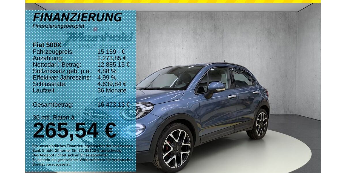 Fiat 500X 33.600 km 14.498 &euro; Auerbach/Rebesgrün 08209
