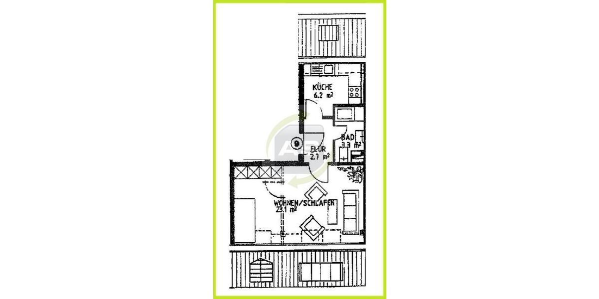Dachgeschoßwohnung Zwickau Zwickau-Nord - 1 Zimmer, 35 m&sup2;, 250&euro; | Angebot:22591356